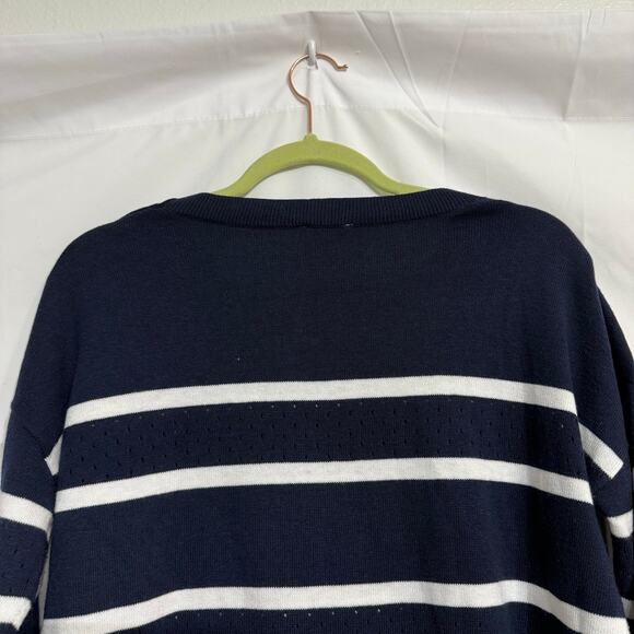 Gap Navy Striped Oversized Sweater Sz XS - Picture 7 of 11